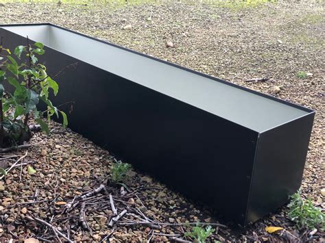 black metal window box planters|black metal planting box.